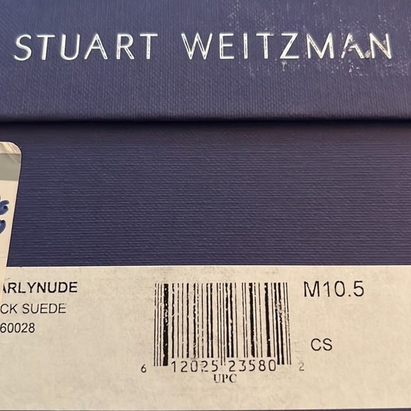 Stuart Weitzman NearlyNude Black suede ankle strap block heel sandals Sz 10.5 - Picture 16 of 16